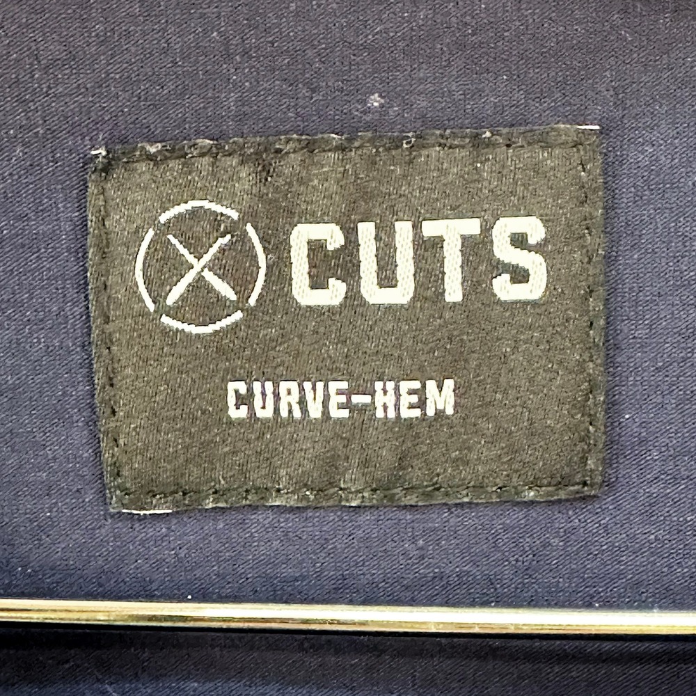 CUTS Men's Curve Hem Crew Neck T-shirt • Medium • navy blue - Picture 5 of 8